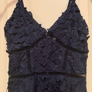 Design Lab (Lord & Taylor) Navy Lace Sheath Dress